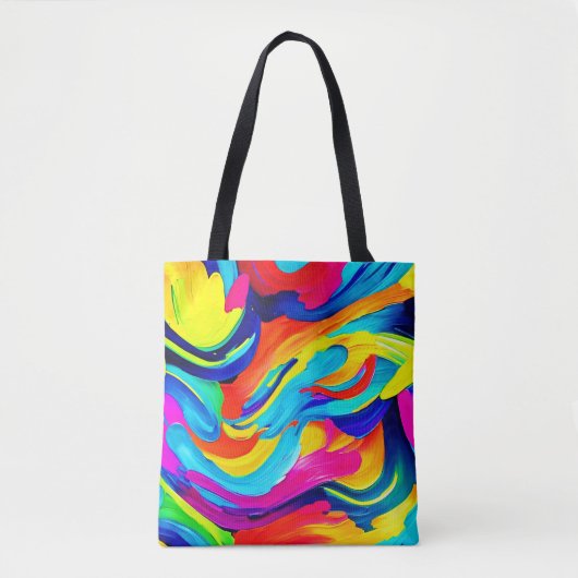 Lebhafter Abstrakter Farbfluss Tasche (Vorderseite)