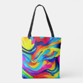 Lebhafter Abstrakter Farbfluss Tasche (Rückseite)