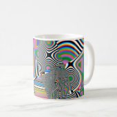 Lebhafter abstrakter Hintergrund. Farbiges Muster. Kaffeetasse (VorderseiteRechts)