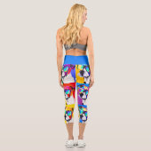 Lebhafter Abstrakter Jack Russell Dog Pop Art Capri Leggings (Rückseite)