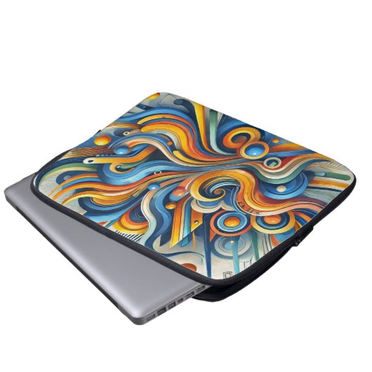 Lebhafter Abstrakter Laptop-Sieb Laptopschutzhülle (Vorne Knopf)