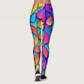 Lebhafter Abstrakter Leaf Burst Leggings (Rückseite)