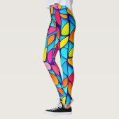 Lebhafter Abstrakter Leaf Burst Leggings (Links)