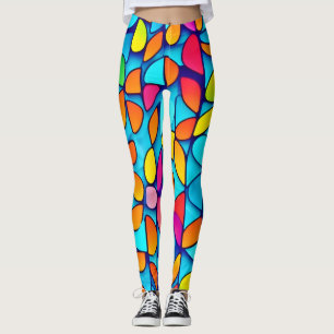 Lebhafter Abstrakter Leaf Burst Leggings