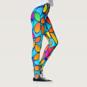 Lebhafter Abstrakter Leaf Burst Leggings (Rechts)