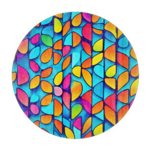 Lebhafter Abstrakter Leaf Burst Schneidebrett