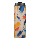 Lebhafter Abstrakter Pinselstrich Thermosbecher (Vorderseite)