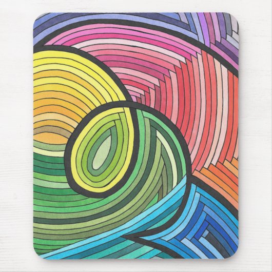 Lebhafter Abstrakter Regenbogenwirbel mit geschlif Mousepad (Vorne)