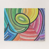 Lebhafter Abstrakter Regenbogenwirbel mit geschlif Puzzle (Horizontal)
