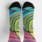 Lebhafter Abstrakter Regenbogenwirbel mit geschlif Socken (Oben)