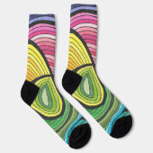 Lebhafter Abstrakter Regenbogenwirbel mit geschlif Socken (Rechts)