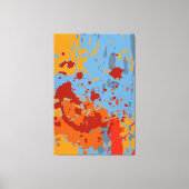 Lebhafter Abstrakter Summer Blue-Orange Paint Spri Leinwanddruck (Vorderseite)