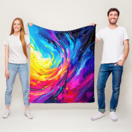 Lebhafter Abstrakter Swirl Fleecedecke