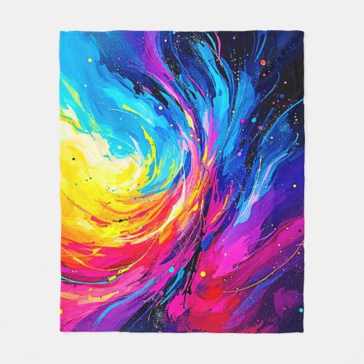 Lebhafter Abstrakter Swirl Fleecedecke (Vorderseite)