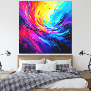 Lebhafter Abstrakter Swirl Leinwanddruck