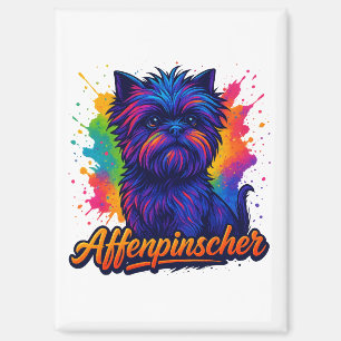 Lebhafter Affenpinscher Pop Kunstmuseum Monte San  Magnet
