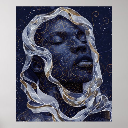 Lebhafter Afrikanischer Amerikaner in komplizierte Poster (Vorne)