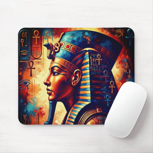 Lebhafter ägyptischer Pharao Portrait Mouse Pad Mousepad (Mit Mouse)