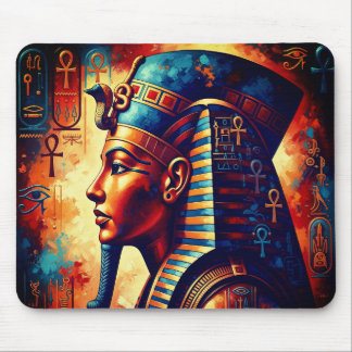 Lebhafter ägyptischer Pharao Portrait Mouse Pad Mousepad