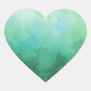 Lebhafter Aquamarine Aquamarine Hintergrund Herz-Aufkleber