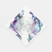 Lebhafter Aquamariner Indigo Abstrakter Aquarellfa Serviette (Ecke)