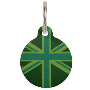 Lebhafter Aquamariner Union Jack Haustiermarke