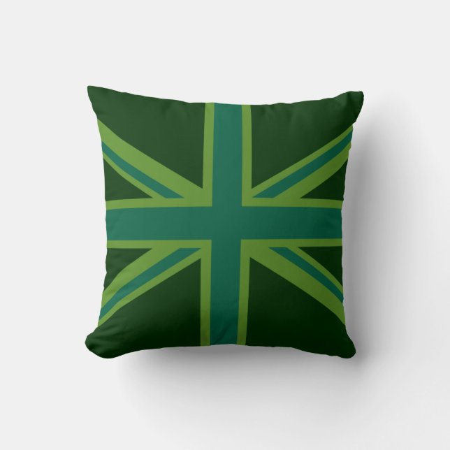 Lebhafter Aquamariner Union Jack Kissen (Vorderseite)