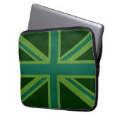 Lebhafter Aquamariner Union Jack Laptopschutzhülle (Vorderseite Links)