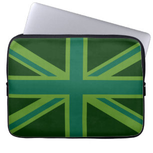 Lebhafter Aquamariner Union Jack Laptopschutzhülle