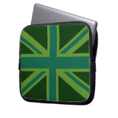 Lebhafter Aquamariner Union Jack Laptopschutzhülle (Vorderseite Links)