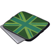 Lebhafter Aquamariner Union Jack Laptopschutzhülle (Vorne Knopf)