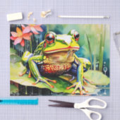Lebhafter Aquarellfrosch Seidenpapier (Handwerk)