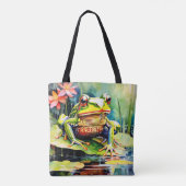 Lebhafter Aquarellfrosch Tasche (Rückseite)