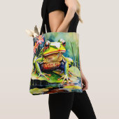 Lebhafter Aquarellfrosch Tasche (Von Nahem)