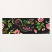Lebhafter asiatischer Drache mit Flora Yogamatte (Rückseite (Horizontal))