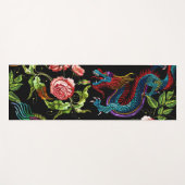 Lebhafter asiatischer Drache mit Flora Yogamatte (Vorderseite (Horizontal))