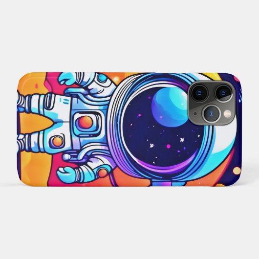 Lebhafter Astronaut in kosmischer Kunst Case-Mate iPhone Hülle (Rückseite (Horizontal))