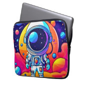 Lebhafter Astronaut in kosmischer Kunst Laptopschutzhülle (Vorderseite Links)