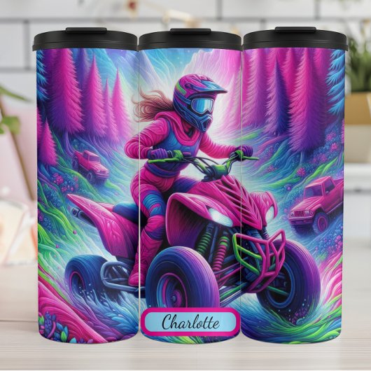 Lebhafter ATV: Psychedelischer Off-Road-Thrill Thermosbecher