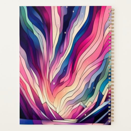 Lebhafter Aurora Borealis Planner Planer (Rückseite)