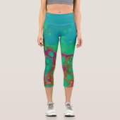 Lebhafter Bach, Cyan, Minze grün, Lila Rivulkane Capri Leggings (Vorderseite)