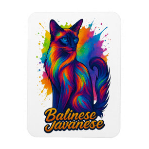 Lebhafter balinesischer Javanese Cat Pop Kunst, Di Magnet