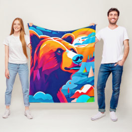 Lebhafter Bär, Moonlit-Szene Fleecedecke