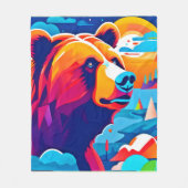 Lebhafter Bär, Moonlit-Szene Fleecedecke (Vorderseite)