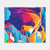 Lebhafter Bär, Moonlit-Szene Fleecedecke (Vorderseite (Horizontal))