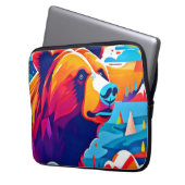 Lebhafter Bär, Moonlit-Szene Laptopschutzhülle (Vorderseite Links)