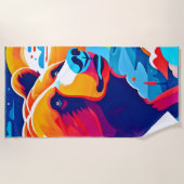 Lebhafter Bär, Moonlit-Szene Strandtuch (Vorderseite)