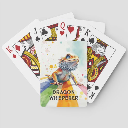 Lebhafter Bartdrachen Kunst, Dichtung und Musik Spielkarten (Rückseite)