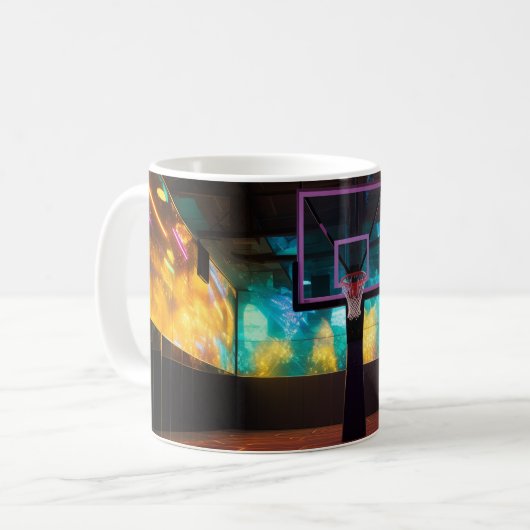 Lebhafter Basketball Kaffeetasse (Vorderseite Links)