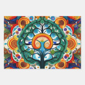 Lebhafter Baum der Sammlung des Lebens Geschenkpapier Set (Vorderseite 2)